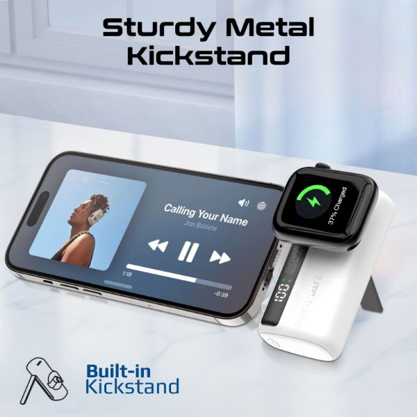 Picture of 5000mAh Ultra-Compact Fast Charging Power Bank In-Built Dual Folding USB-C & Lightning