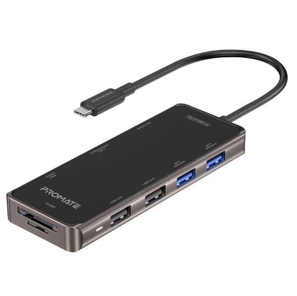 Picture of 9-in-1 USB Multi-Port Hub with USB-C Connector Incl 100W PD 4K HDMI Port RJ45 Port USB-A
