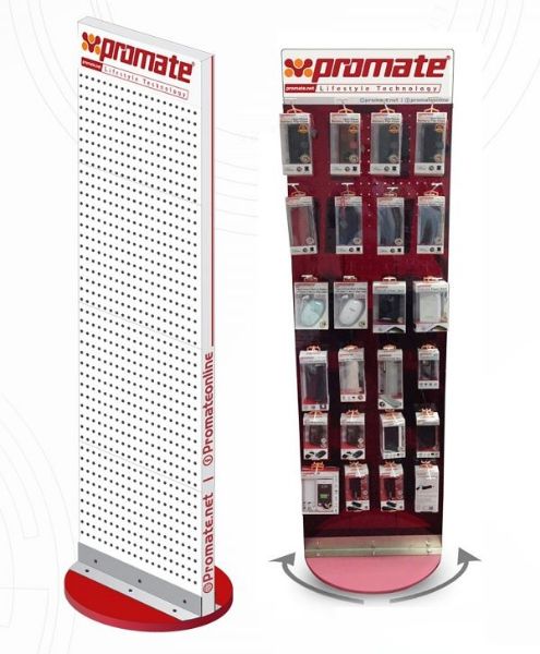 Picture of Retail Point of Sale Stand. 52 x 180 x 55cm. 60x Hooks: 15cm. Double Sided Rotatable