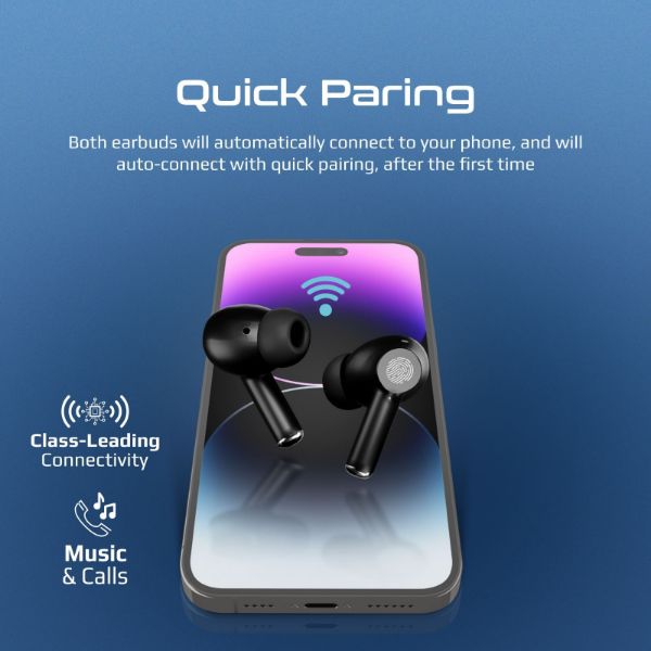 Picture of In-Ear HD Bluetooth Earbuds with Intellitouch & 400mAh Charge Case Built-in Microphne