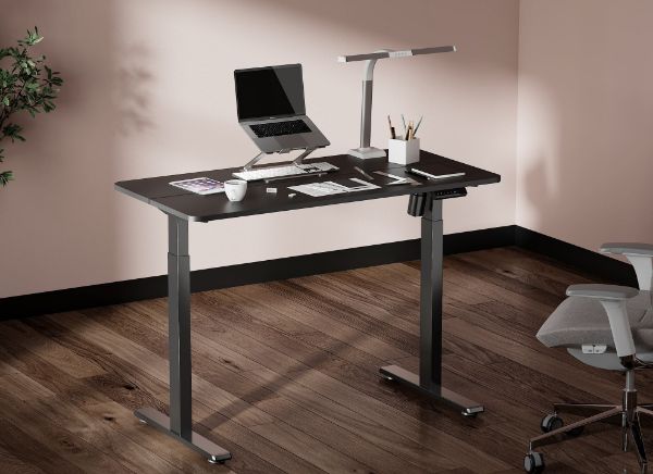 Picture of Compact Single Motor Electric Sit-Stand Desk w/ Desktop Included.
