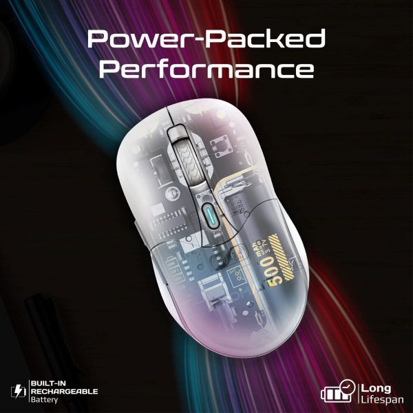 Picture of PROMATE Rechargeabl Wireless Mouse with BT & RF Connectivity. 800/1200/1600Dpi