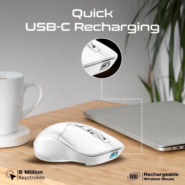 Picture of PROMATE Rechargeabl Wireless Mouse with BT & RF Connectivity. 800/1200/1600Dpi
