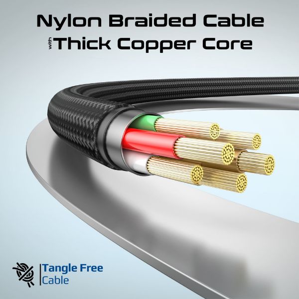 Picture of 1.2m USB-C to USB-C Cable Self Organising Auto Untangle Supports 60W Power Delivery