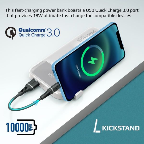 Picture of 10000mAh Super-Slim Power Bank w Smart LED Display 1 x USB-A & 1x USB-C Charging Ports