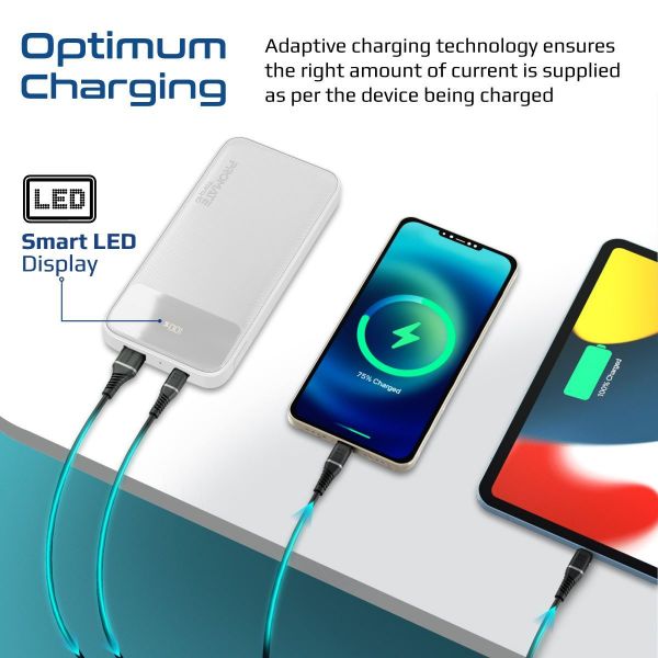 Picture of 10000mAh Super-Slim Power Bank w Smart LED Display 1 x USB-A & 1x USB-C Charging Ports