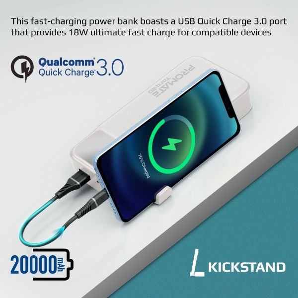 Picture of 20000mAh Super-Slim Power Bank w Smart LED Display 1 x USB-A & 1x USB-C Charging Ports