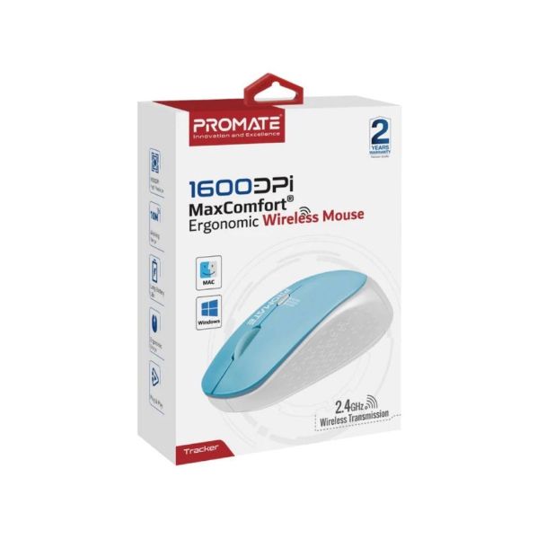 Picture of Ergonomic Wireless Mouse 800/1200/1600 Dpi 10m Working Range Blue