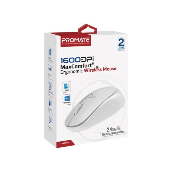 Picture of Ergonomic Wireless Mouse 800/1200/1600 Dpi 10m Working Range White
