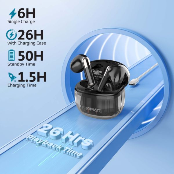 Picture of In-Ear HD Bluetooth Earbud Intellitouch & 300mAh Charging Case. Ergonomic Fit