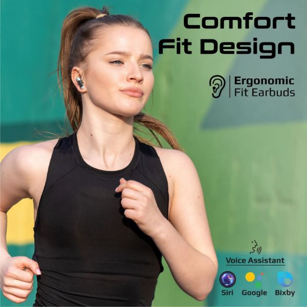 Picture of In-Ear HD Bluetooth Earbud Intellitouch & 300mAh Charging Case. Ergonomic Fit