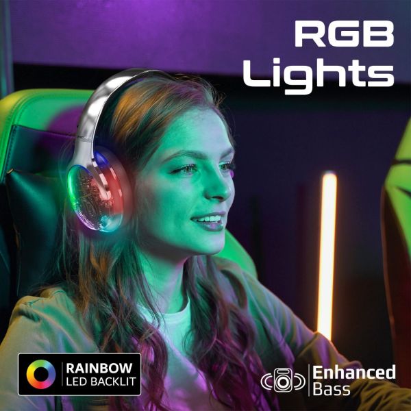 Picture of HiFi Stereo Wireless Bluetooth Active Noice Cancelling Headphones Silver