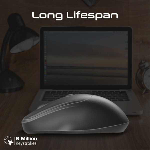Picture of EZGrip Ambidextrous Ergonomic Wireless Mouse. 800/1200/1600Dpi Plug & Play