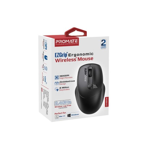 Picture of EZGrip Ambidextrous Ergonomic Wireless Mouse. 800/1200/1600Dpi Plug & Play