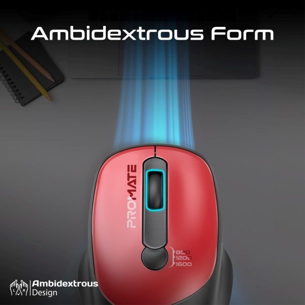 Picture of EZGrip Ambidextrous Ergonomic Wireless Mouse. 800/1200/1600Dpi Plug & Play