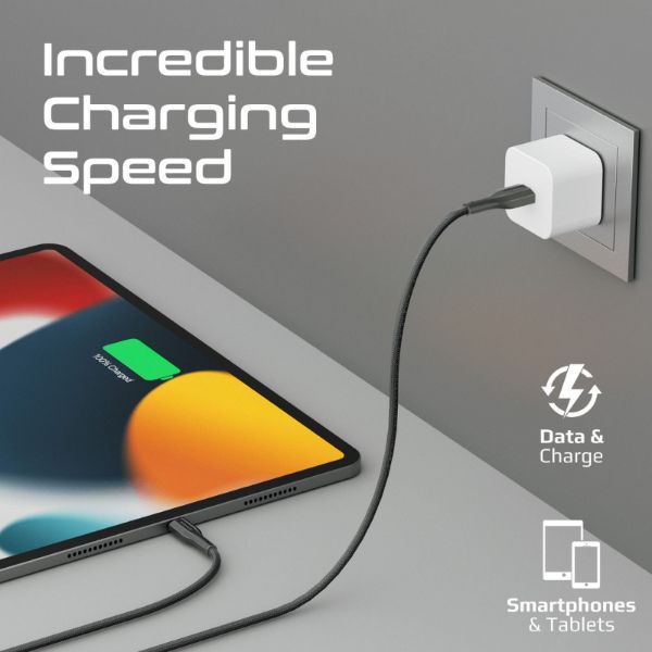 Picture of 2M USB-A to Lightning Connector Super Flexible Cable Supports 2A Charging & 480Mbps