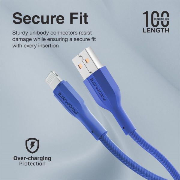 Picture of 1M USB-A to Lightning Connector Super Flexible Cable 2A Charging & 480Mbps Data