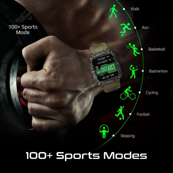 Picture of IP67 Shock-Resist Smart Watch w/ Fitness Tracker & Bluetooth Calling. Large 1.95'