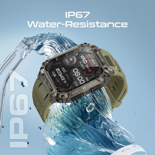 Picture of IP67 Shock-Resist Smart Watch w/ Fitness Tracker & Bluetooth Calling. Large 1.95'