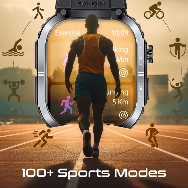 Picture of IP68 Smartwatch w/ 2.01'' Display & Bluetooth Calling. Fitness Tracker Pedometer