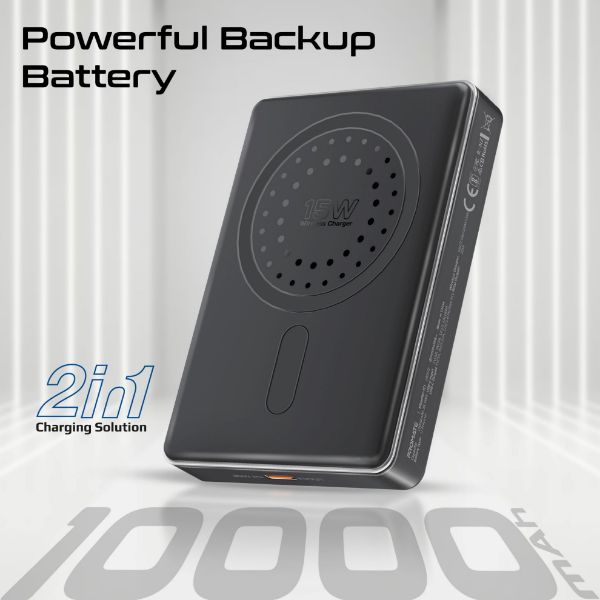 Picture of 10000mAh UltraSlim Wireless Charging 15W MagSafe 20WPD USB-C In/Out Port Smart