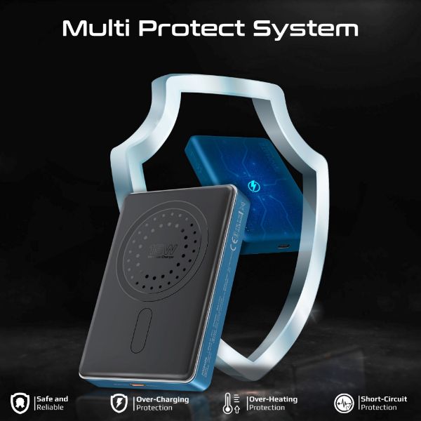 Picture of 10000mAh UltraSlim Wireless Charging 15W MagSafe 20WPD USB-C In/Out Port Smart