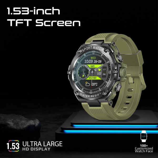 Picture of IP67 Sport Watch w/ 1.53'' Round Screen & BT Calling. Fitness Tracker Pedometer