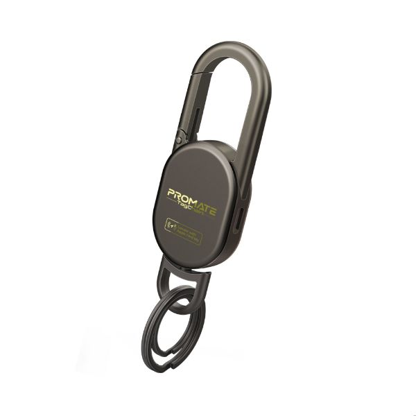 Picture of Smart Carabiner Keychain with Apple Find my Location. Rechargable Battery Precise