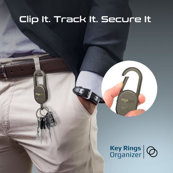 Picture of Smart Carabiner Keychain with Apple Find my Location. Rechargable Battery Precise