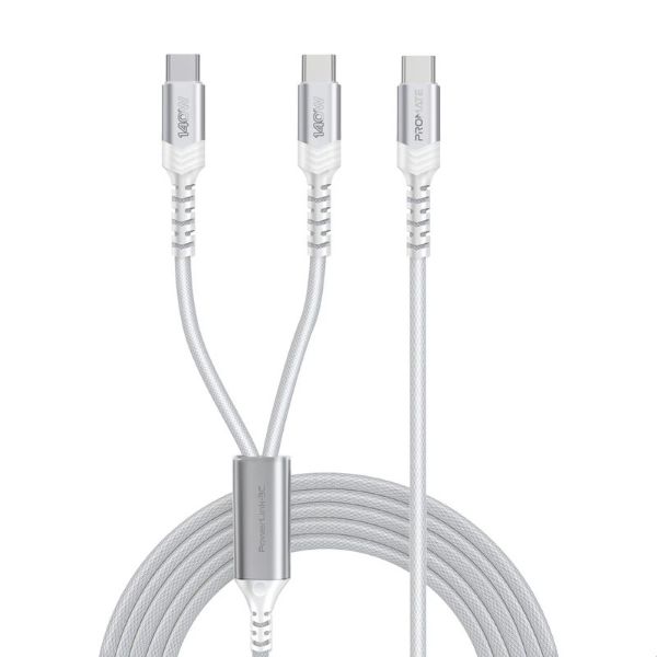Picture of 1.4M 140W PD USB-C to Dual USB-C Charging Cable. White