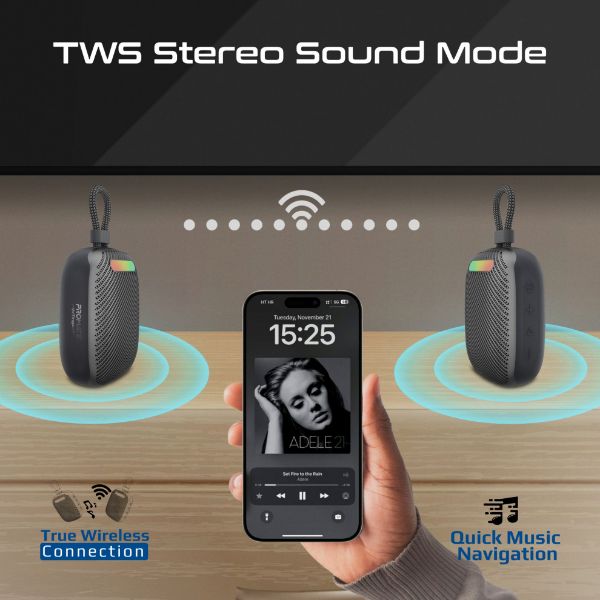 Picture of 7W Wireless HD Speaker with up to 14 Hours Playing ti IPX6 Water Resistant TWS