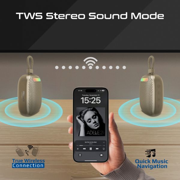 Picture of 7W Wireless HD Speaker with up to 14 Hours Playing ti IPX6 Water Resistant TWS