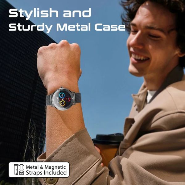 Picture of IP68 Smartwatch with 1.32'' Curved AMOLED Display & BT Cal Fitness Tracker Pedometer Bloo