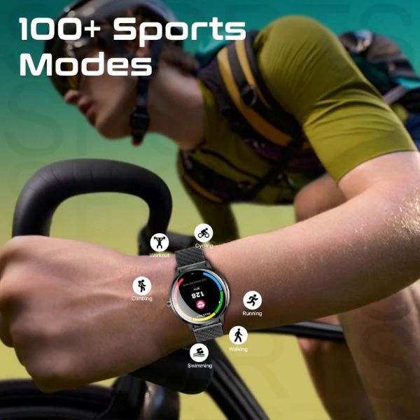 Picture of IP68 Smartwatch with 1.32'' Curved AMOLED Display & BT Cal Fitness Tracker Pedometer Bloo