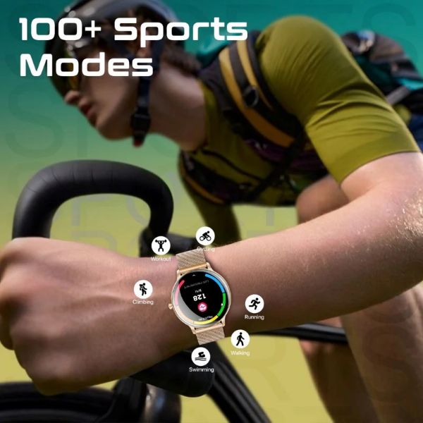 Picture of IP68 Smartwatch with 1.32'' Curved AMOLED Display & BT Cal Fitness Tracker Pedometer Bloo