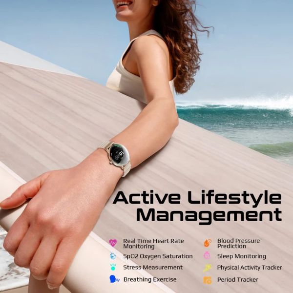 Picture of IP68 Smartwatch with 1.32'' Curved AMOLED Display & BT Cal Fitness Tracker Pedometer Bloo