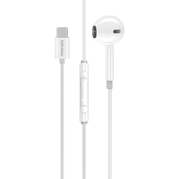 Picture of Mono In-Ear Wired Earphone with USB-C Connector. In-Line Microphone & Volume