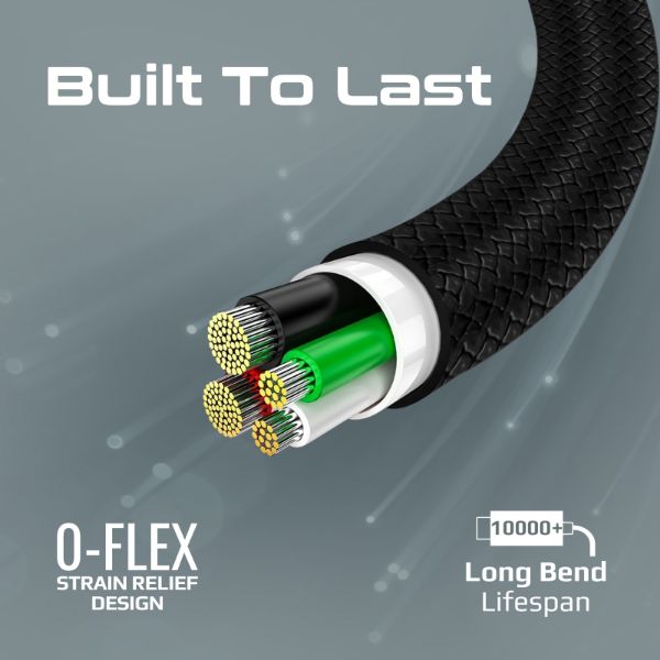 Picture of 2m 60W USB-C to USB-C Super Flexible Cable 3A/20V Supports 3A/20V Charging & 480