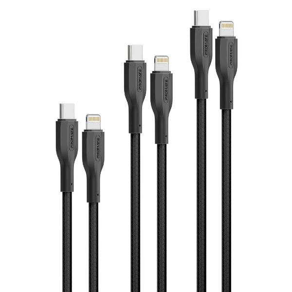 Picture of 3-Piece 60W PW USB-C to Lightning Cable Kit Includes 0.3M 1.2M & 2M