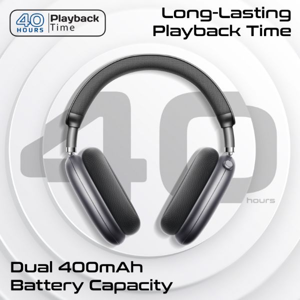 Picture of HD AI Noise Cancelling Wireless Bluetooth Headphones Up to 40hrs Playing time Soft