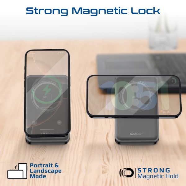 Picture of 10000mAh 3-in-1 Smartphone & Apple Watch Charging PowerBank w Dual USB-C & Lightning Cable