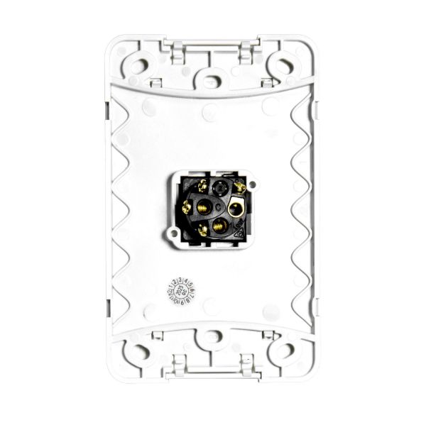 Picture of Sleek 16A 2-Way Vertical 1 Gang Switch. in Flame Resistant Polycarbonate. Fade