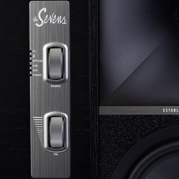 Picture of The Sevens 6.5'' Powered Book Shelf Speakers Black Bundle with FREE WIIM-MINI