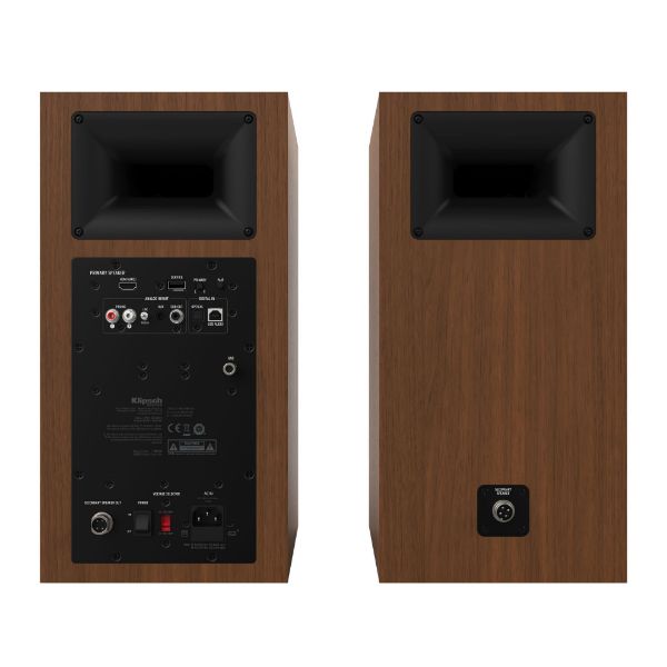 Picture of The Sevens 6.5'' Powered Books Shelf Speakers Walnut Bundle with FREE WIIM-MINI