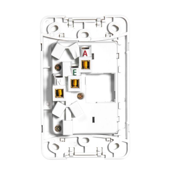 Picture of Sleek Double 10A Single Vertical Power Point. Remove Cover Moulded in Flame Resist