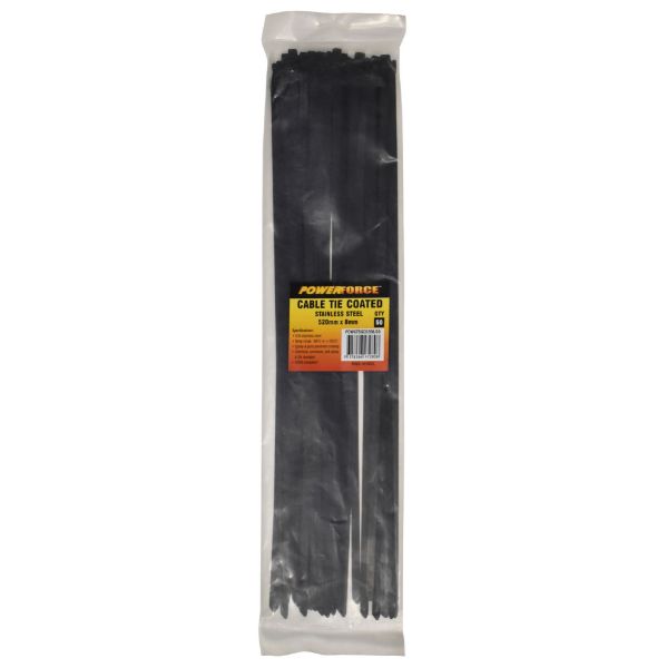 Picture of 8 x 520mm 316L Stainless Steel Cable Ties Pack of 50 1335N/136kgs Tensile Strength