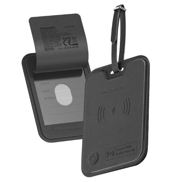 Picture of Anti-Loss Slim Leather Luggage Tag with Smart Trackin Wireless Rechargeable Battery