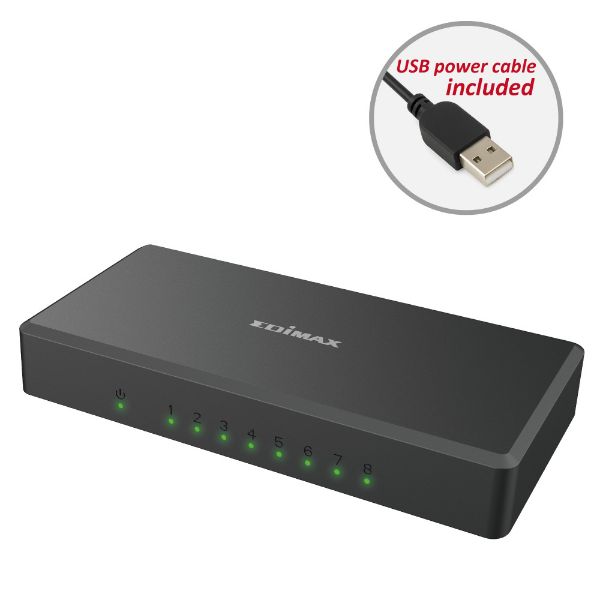 Picture of 8 Port 10/100/1000 Gigabit Desktop Switch. Full Duplex. Perfect Solution for Home and