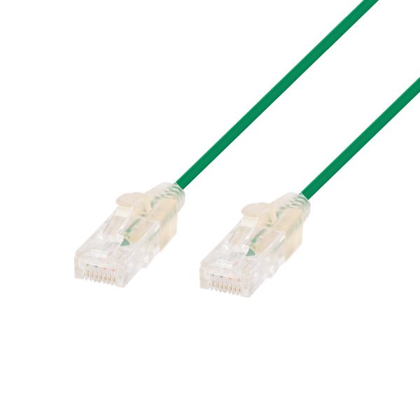 Picture of 0.15m Cat6A 10G Green UTP Patch Lead 30AWG 8023af Unshielded Plug.