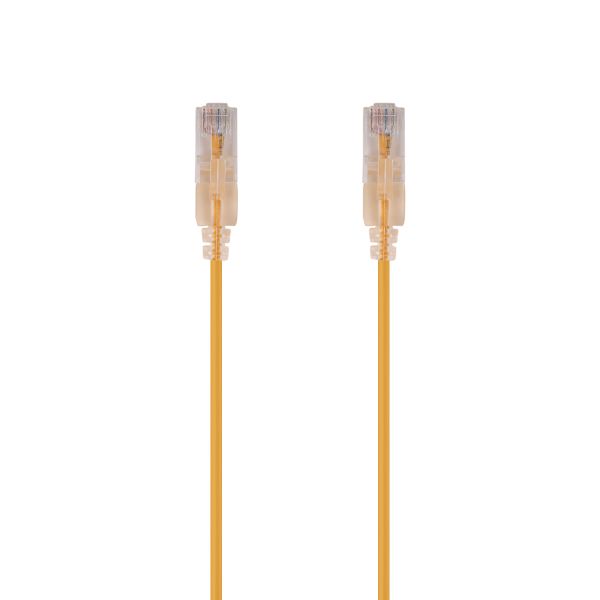 Picture of 0.15m Cat6A 10G Yellow UTP Patch Lead 30AWG 8023af Unshielded Plug.